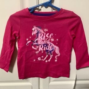 Carhart NWT 12 month bright pink long sleeved infant girls top, Rise & Ride